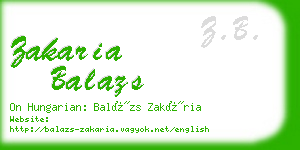 zakaria balazs business card